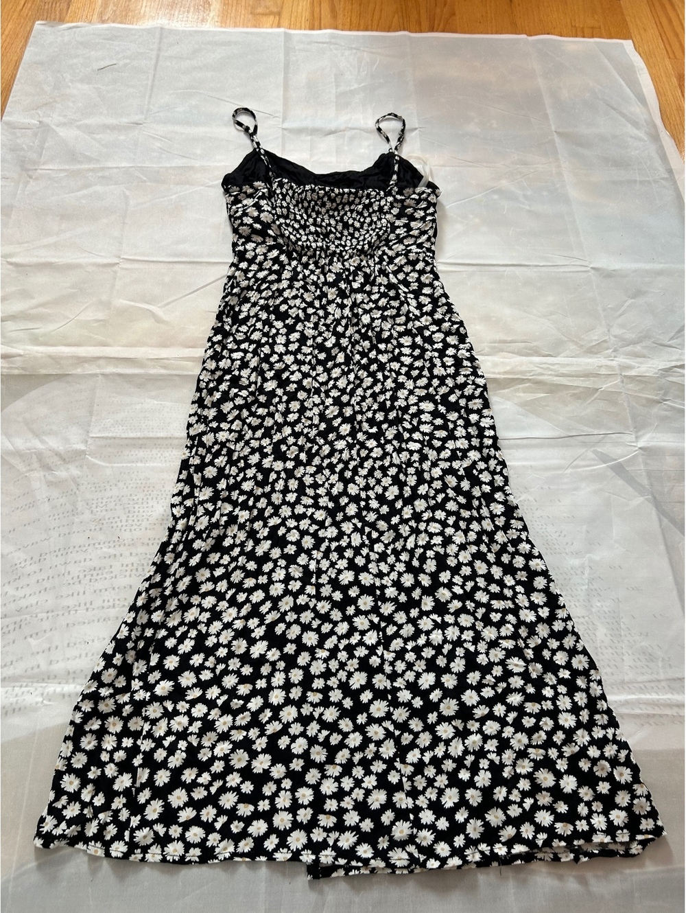 Aeropostale Black White Floral Spaghetti Strap Maxi Dress CLOTHING00117